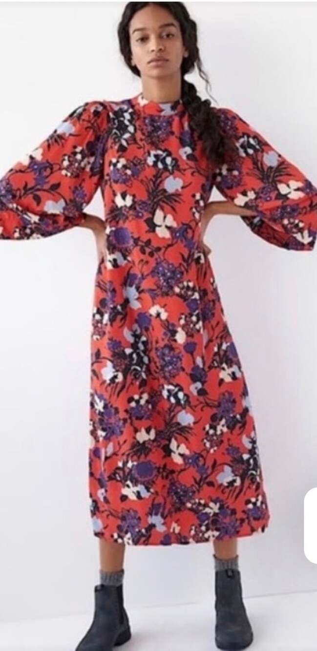 Anthropologie Porridge Boho Angelique Maxi Dress in Red Pockets Size Large